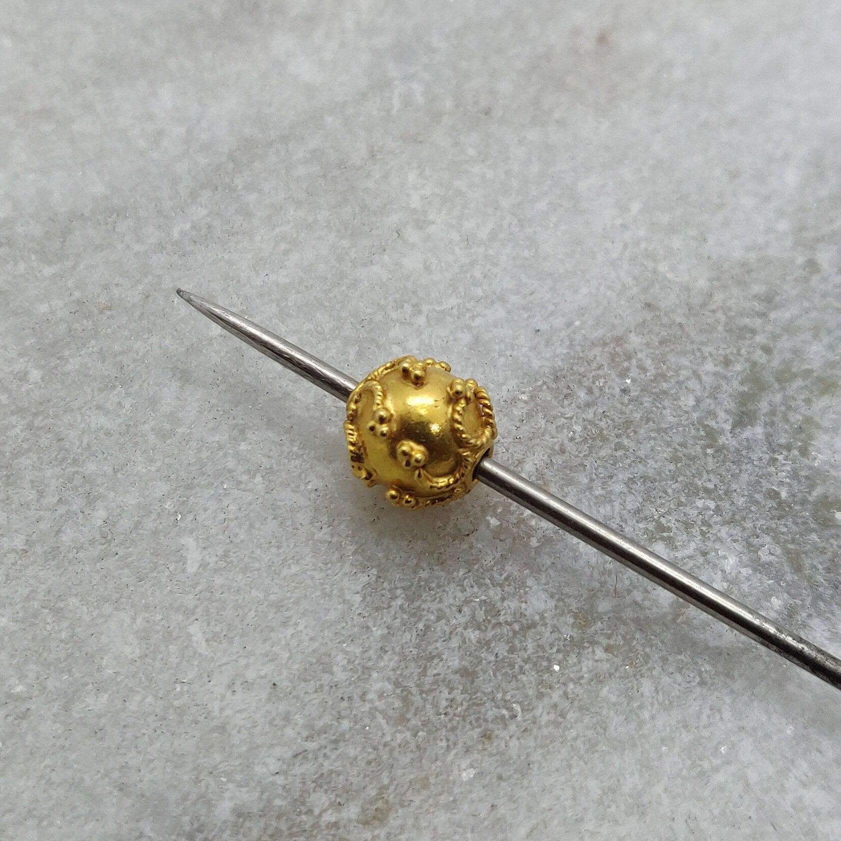 18k Yellow Gold Ball Bead Spacer Findings 7mm - Kanika Creations