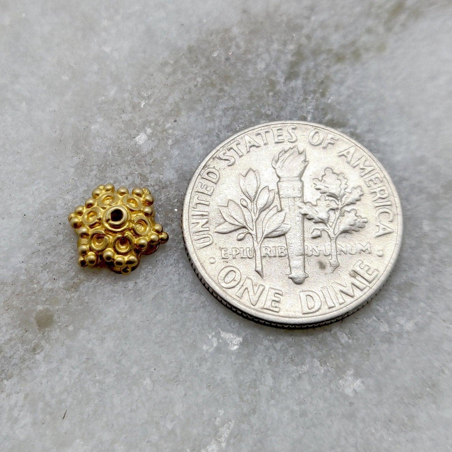 18k Yellow Gold Spacer Beads Cap Findings - Kanika Creations
