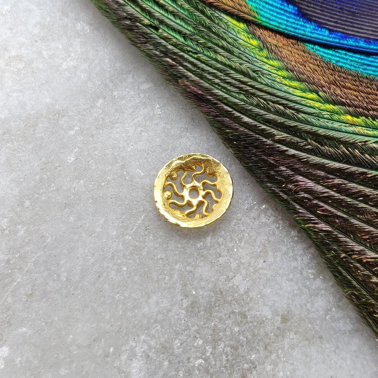 Solid 18K Yellow Gold Beads Cap for Jewelry Supplies - Kanika Creations