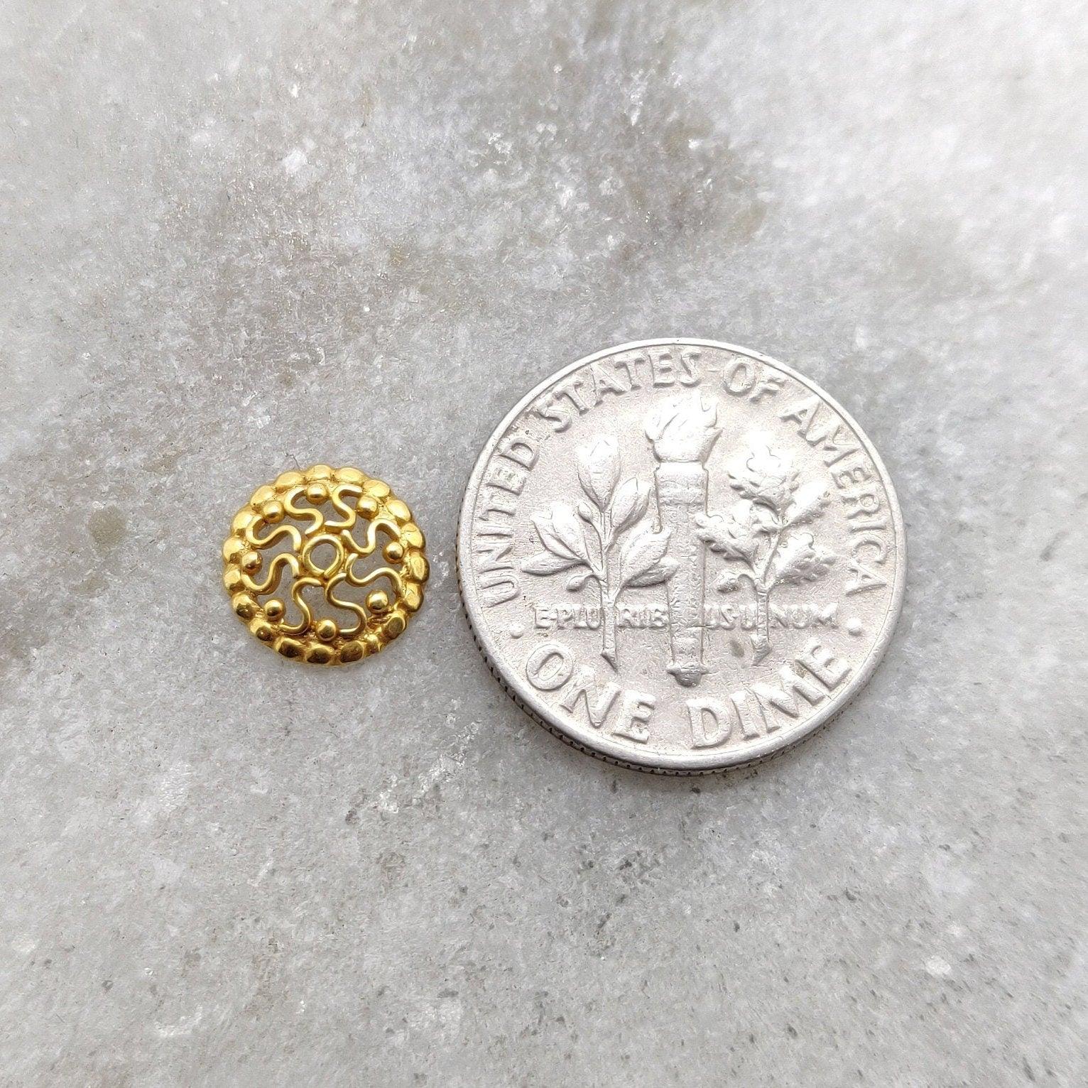 Solid 18K Yellow Gold Beads Cap for Jewelry Supplies - Kanika Creations