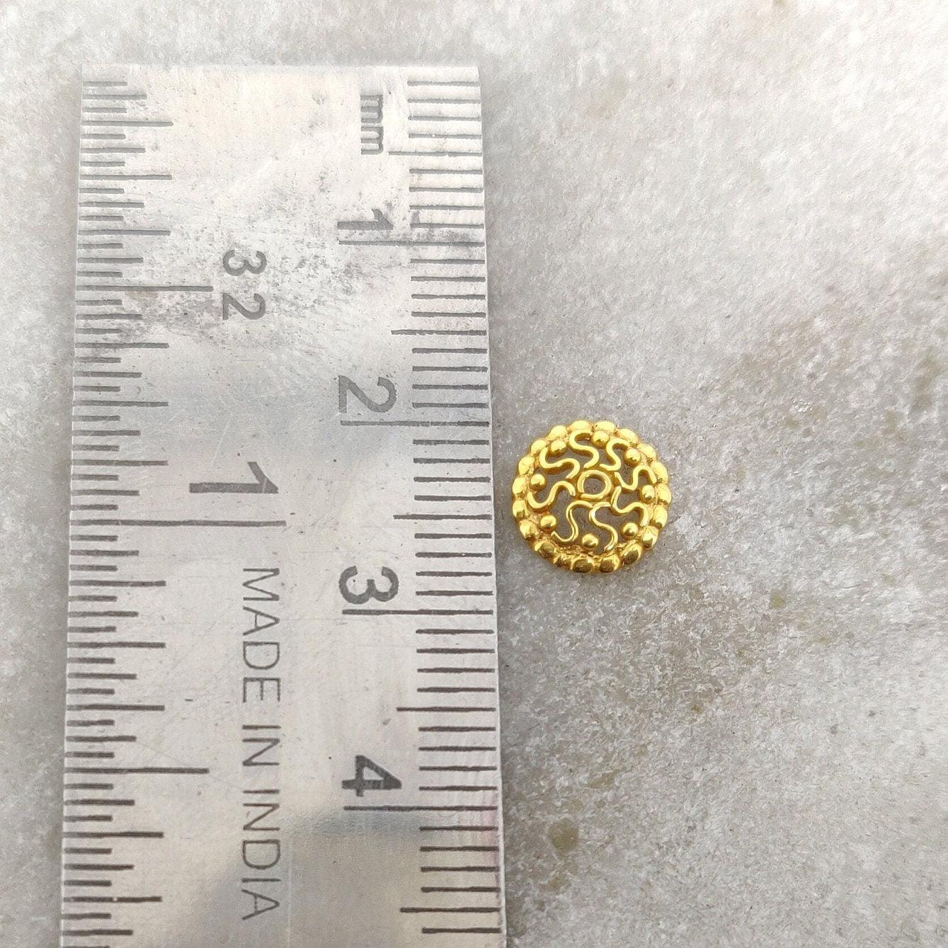 Solid 18K Yellow Gold Beads Cap for Jewelry Supplies - Kanika Creations