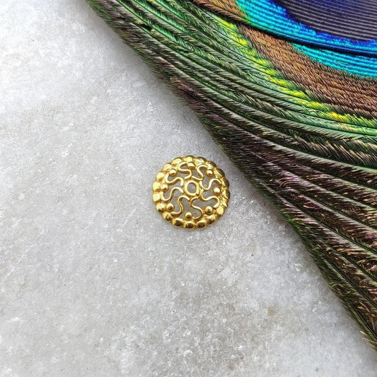Solid 18K Yellow Gold Beads Cap for Jewelry Supplies - Kanika Creations