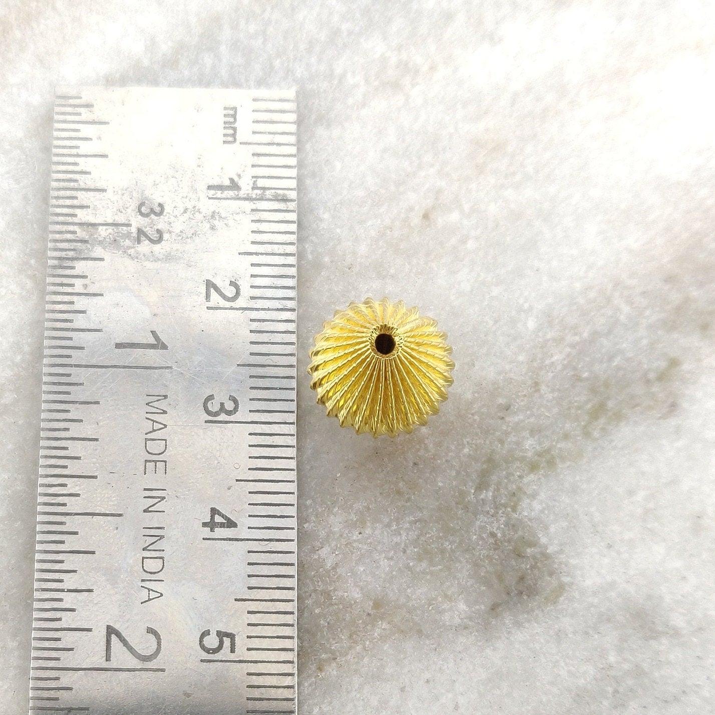 18K Yellow Gold Fancy Marquise Lantern Spacer Beads-11X12 mm - Kanika Creations