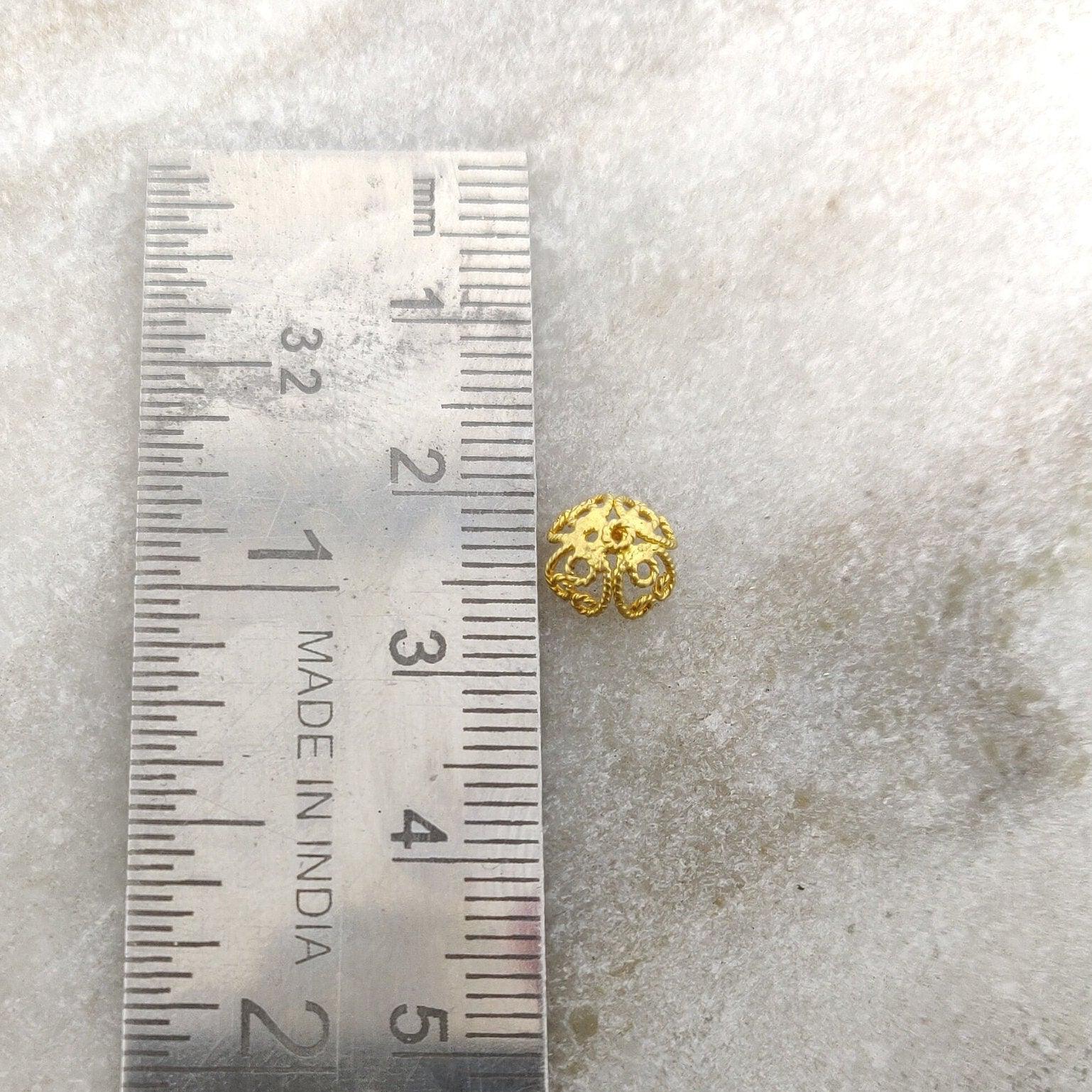 18k Gold Spacer Bead Cap Jewelry Making Finding - Kanika Creations