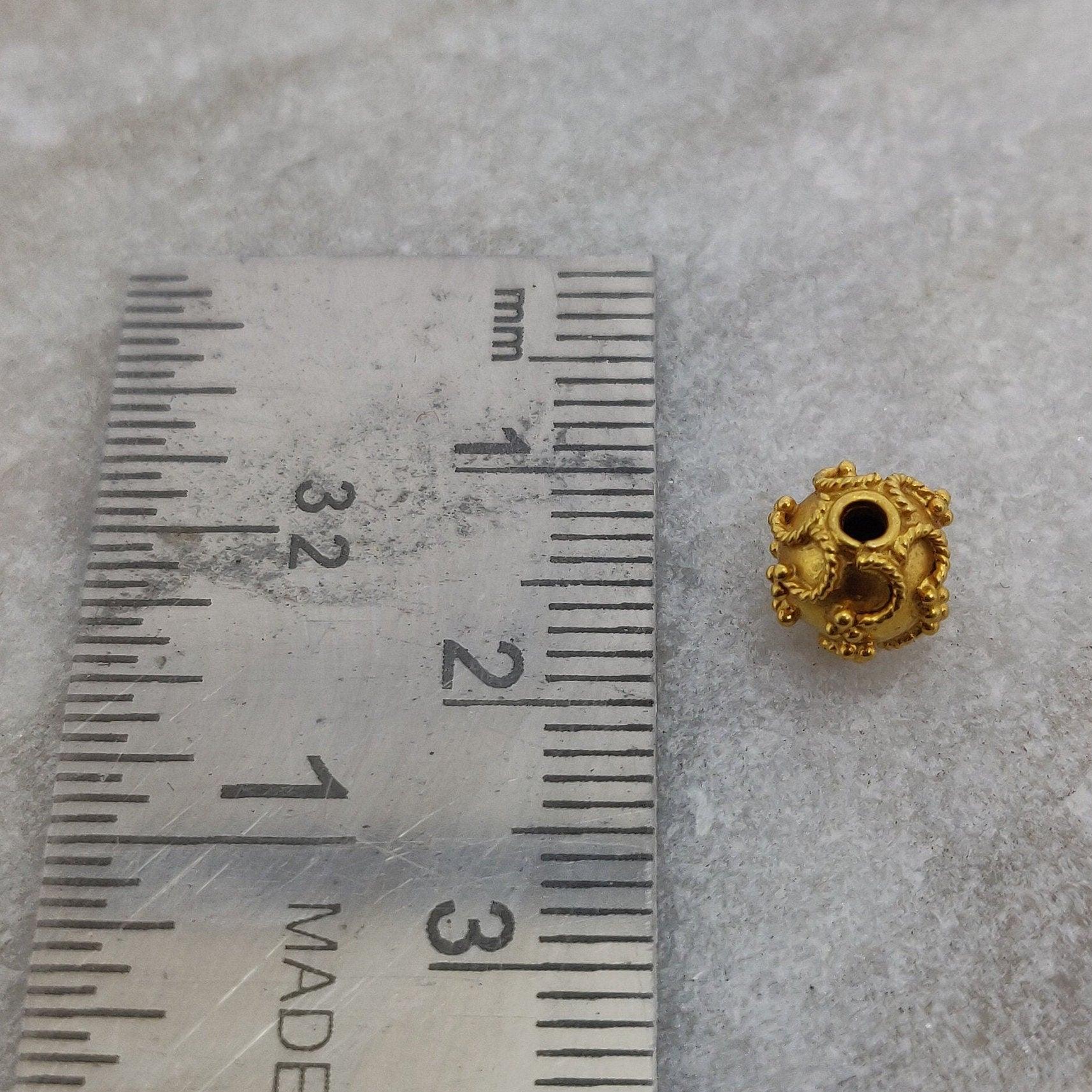 18k Yellow Gold Ball Bead Spacer Findings 7mm - Kanika Creations