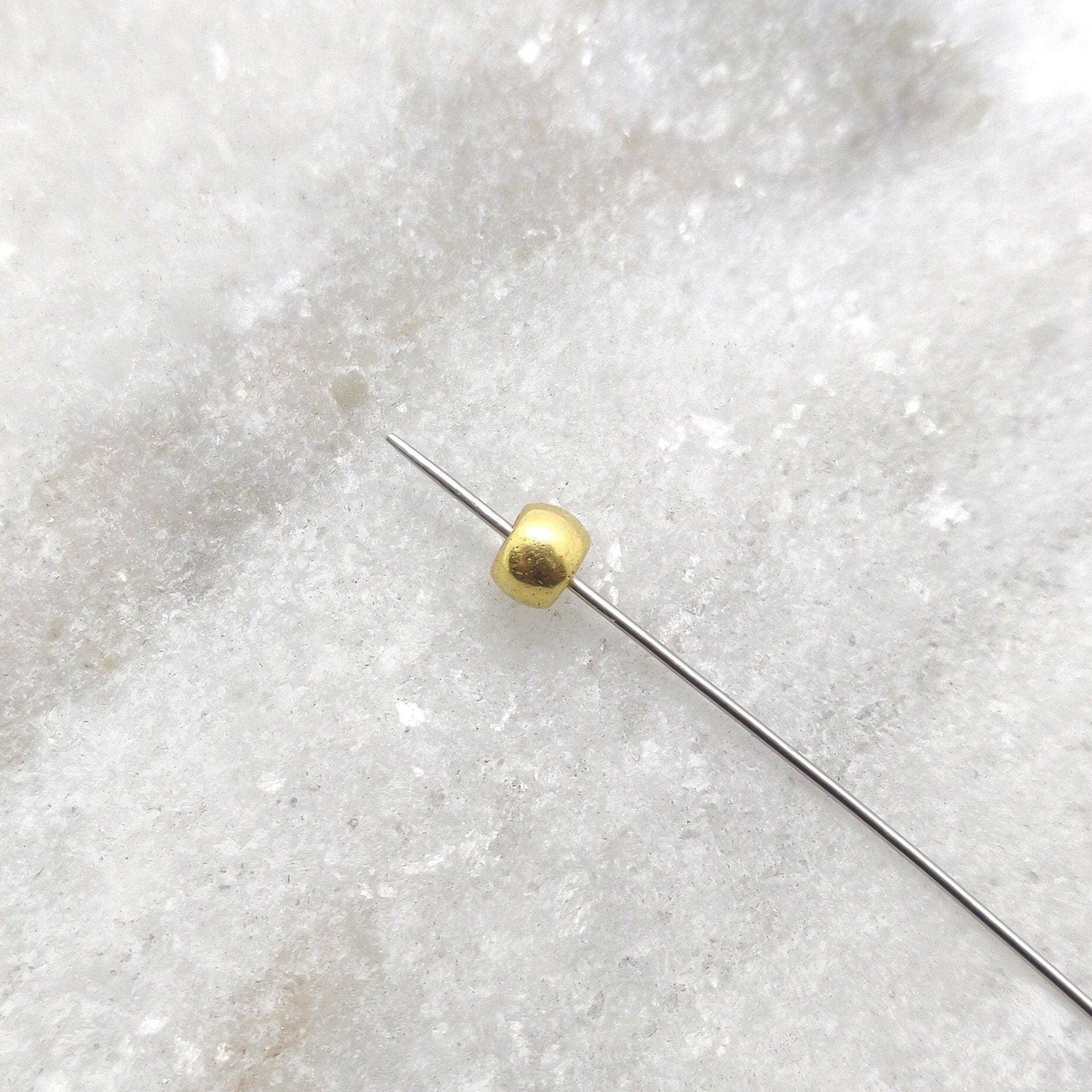 18k Solid Yellow Gold Donat Spacer Beads Sold as 2pcs - Kanika Creations