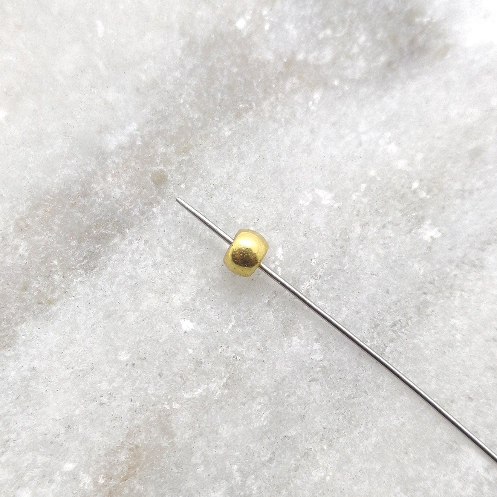 18k Solid Yellow Gold Donat Spacer Beads Sold as 2pcs - Kanika Creations