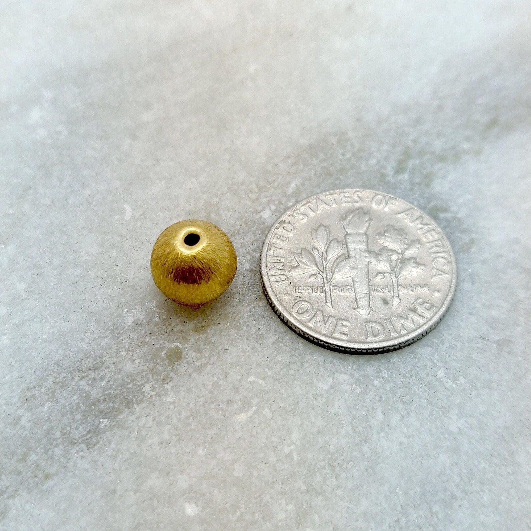 18k Gold Matte Finish Round Ball Spacer Beads Finding - Kanika Creations