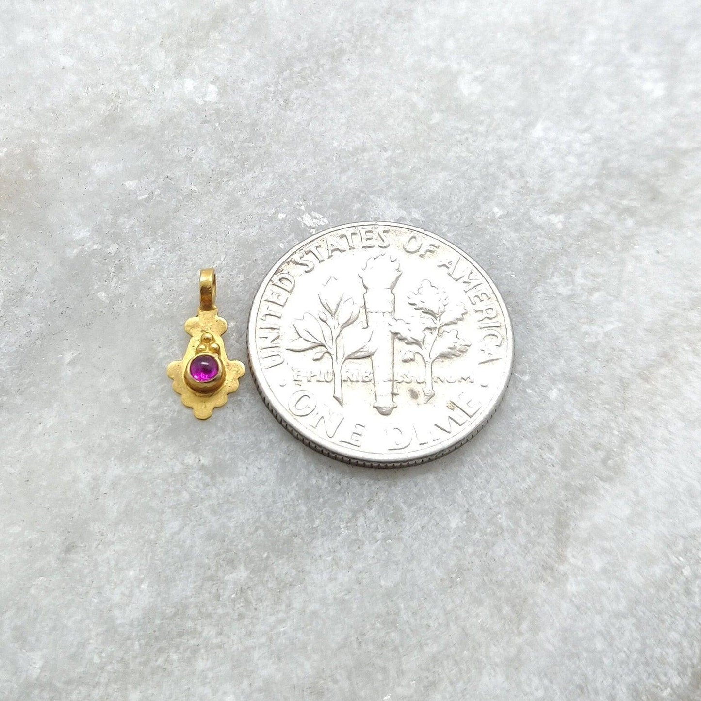 Dainty 18k Gold Stone Charm Pendant For Necklace Bracelet - Kanika Creations