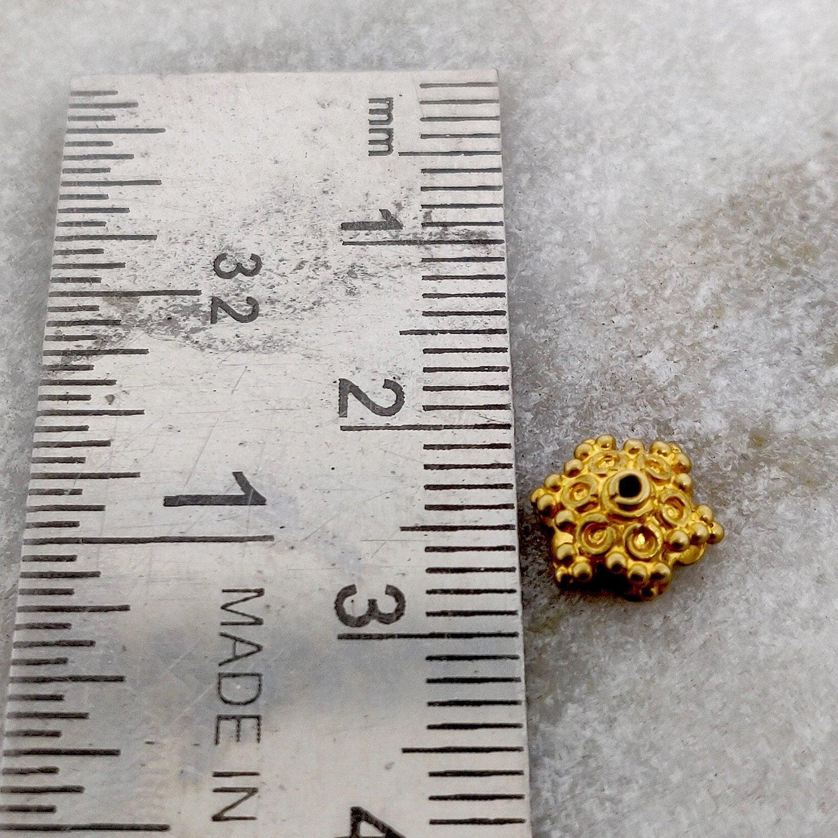 18k Yellow Gold Spacer Beads Cap Findings - Kanika Creations