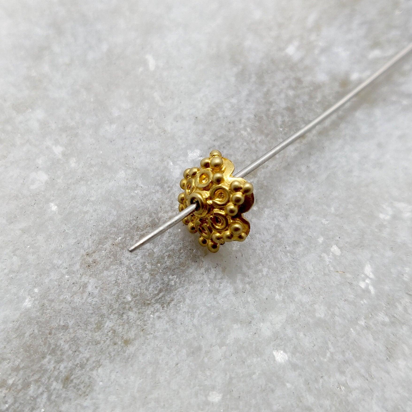18k Yellow Gold Spacer Beads Cap Findings - Kanika Creations