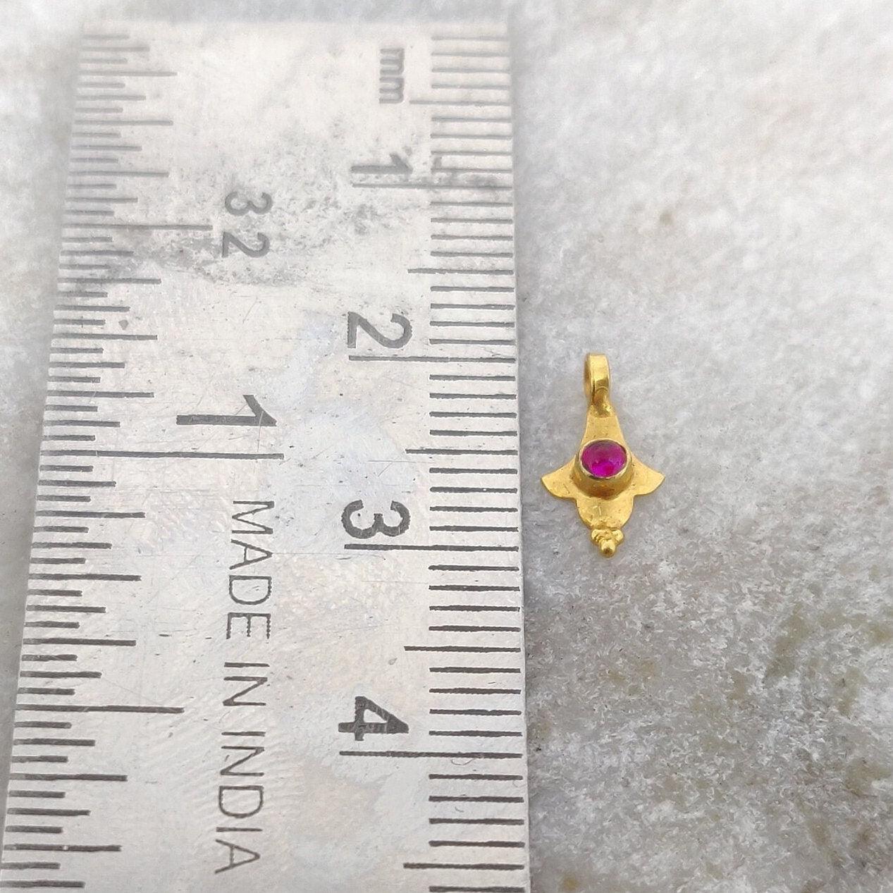 Handmade 18k Gold Charm For DIY Jewelry Making 10mm - Kanika Creations