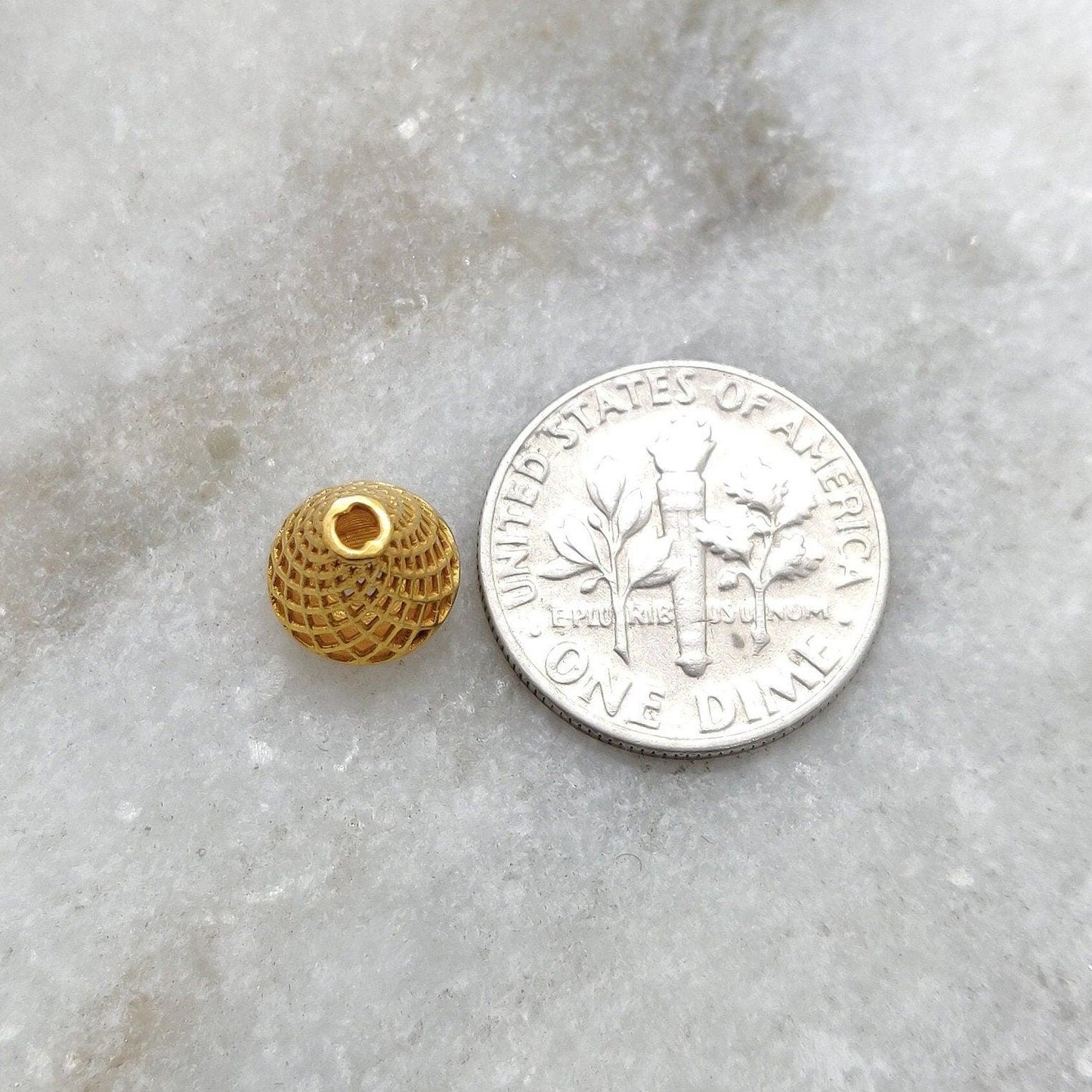 18k Solid Yellow Gold Cone Spacer DIY Craft Beads 9x8mm - Kanika Creations