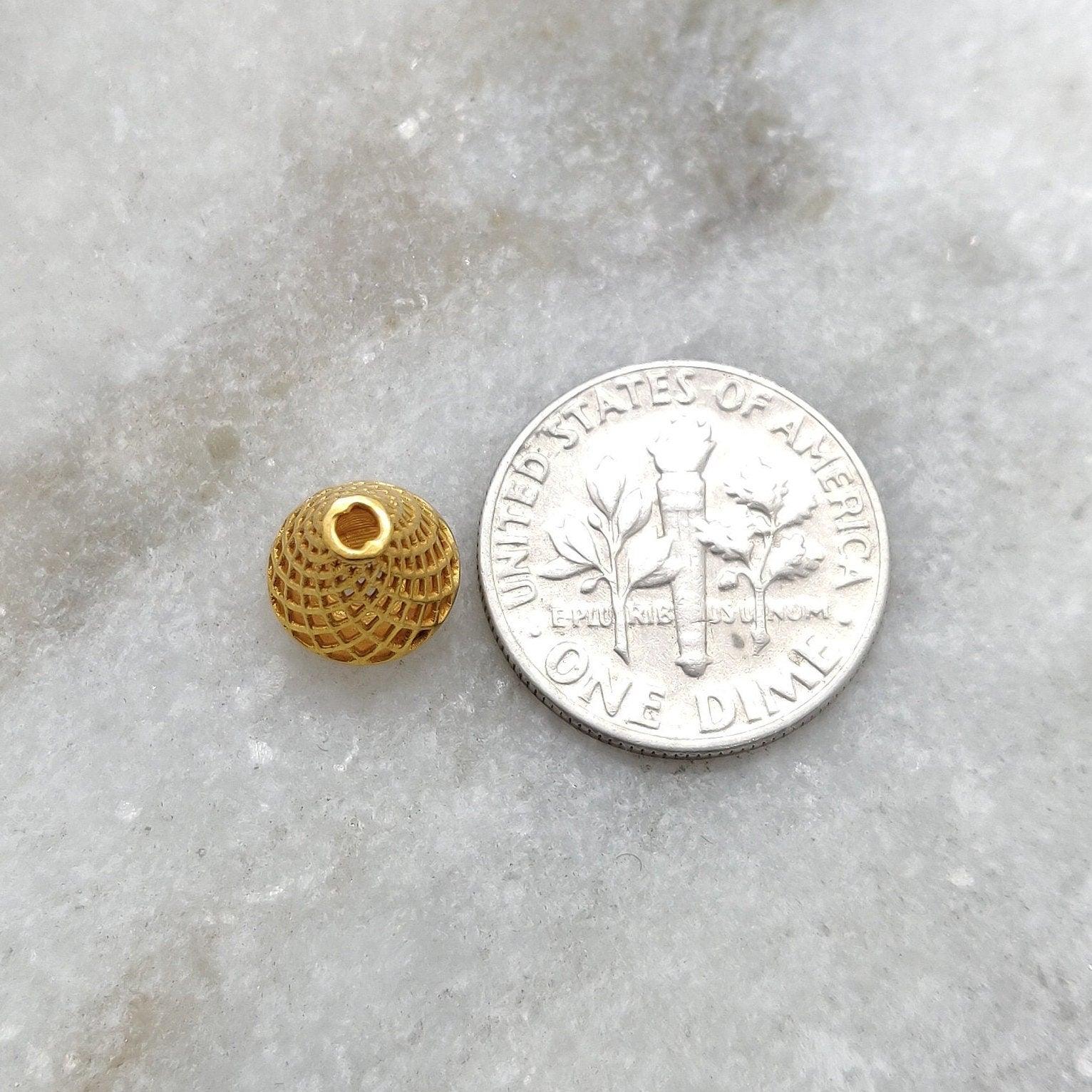 18k Solid Yellow Gold Cone Spacer DIY Craft Beads 9x8mm - Kanika Creations