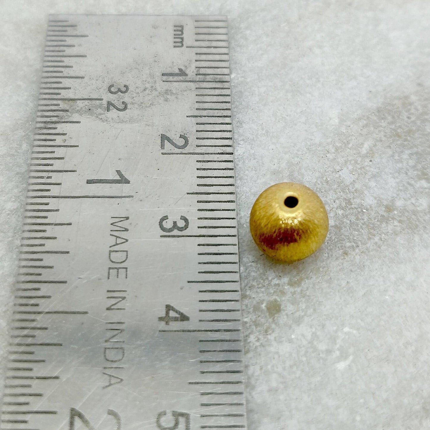 18k Gold Matte Finish Round Ball Spacer Beads Finding - Kanika Creations