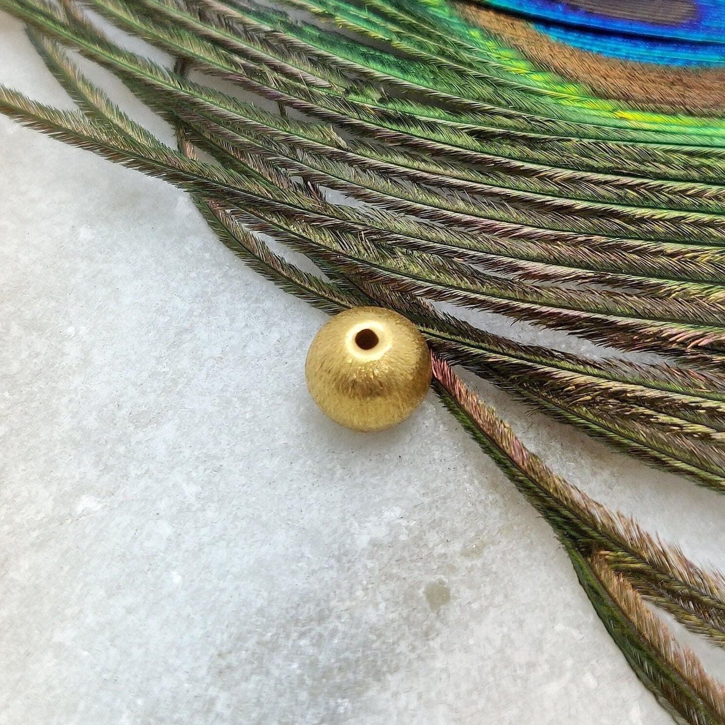 18k Gold Matte Finish Round Ball Spacer Beads Finding - Kanika Creations