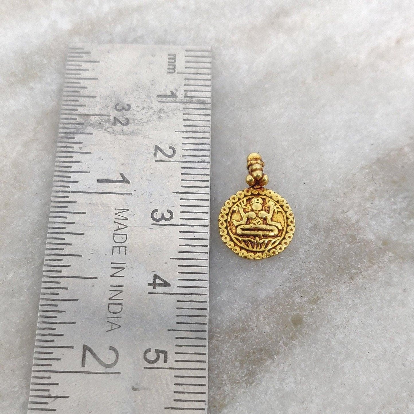 Vintage 18K Gold Religious Charm Pendant Of Indian Goddess - Kanika Creations