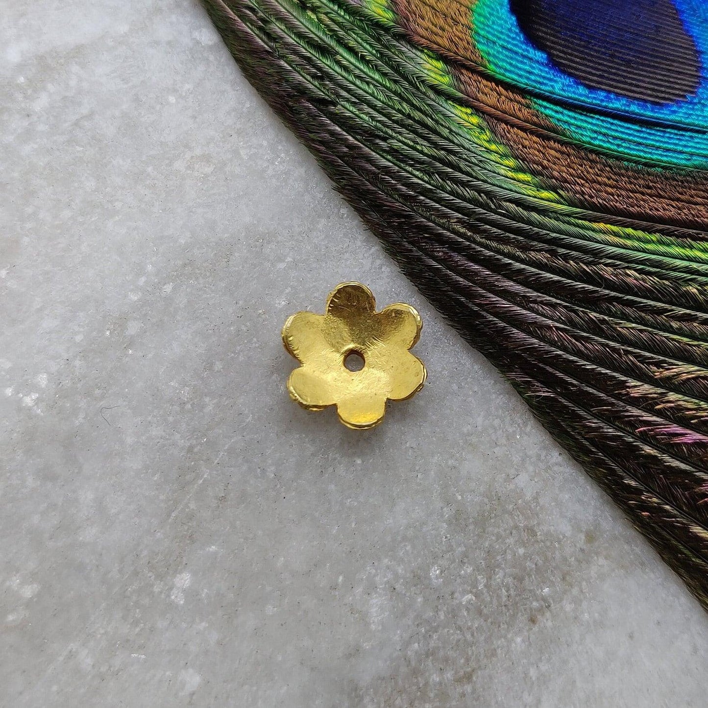 18k Gold Fancy Floral Bead Cap Spacer Finding - Kanika Creations