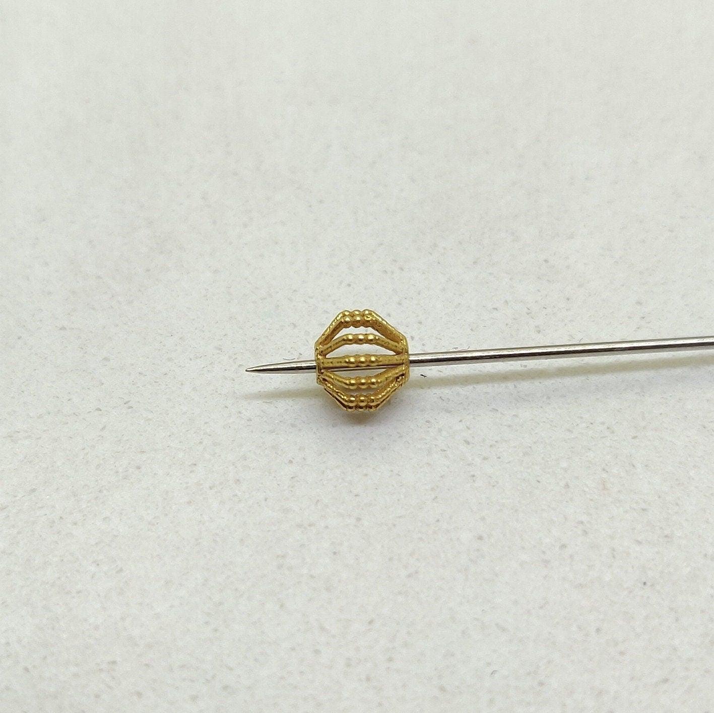18k Yellow Gold Round Spacer Beads 5mm - Kanika Creations