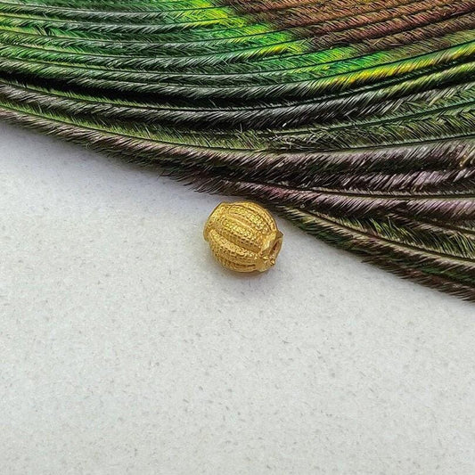 18k Solid Yellow Gold Oval Spacer Beads 4x5mm - Kanika Creations
