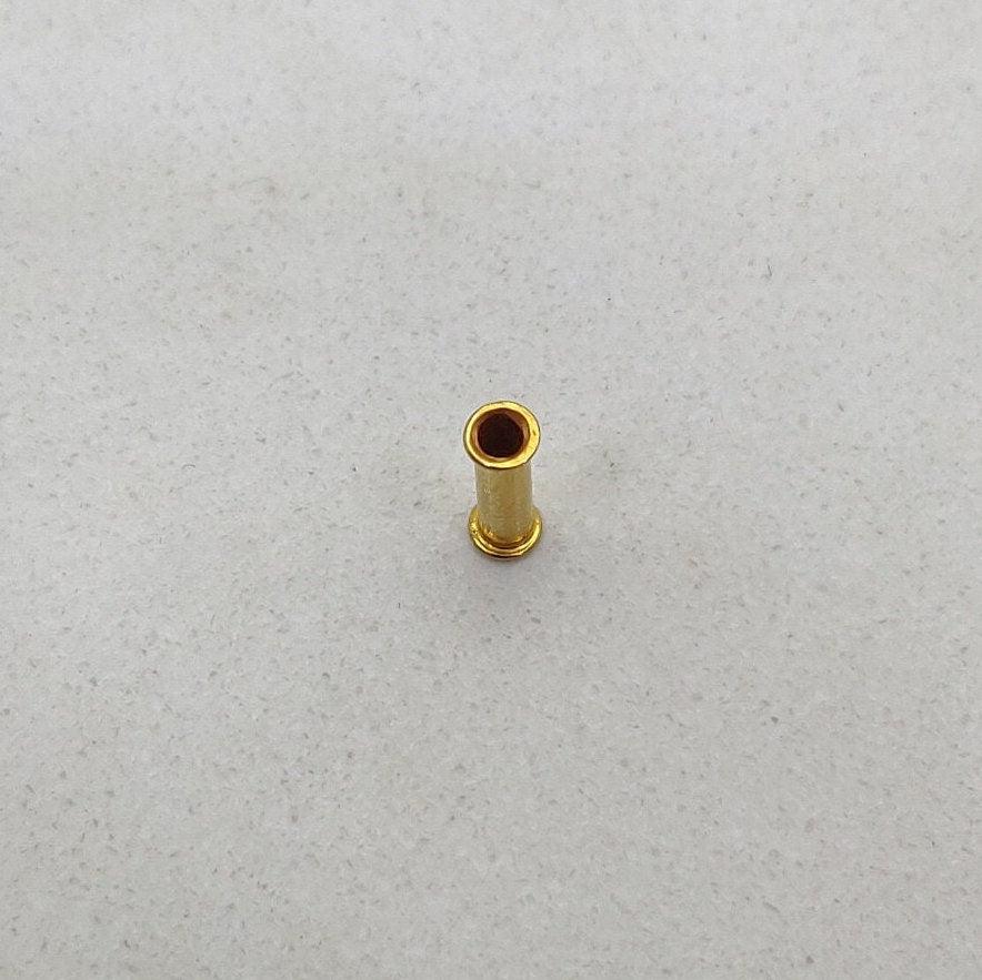 18k Solid Yellow Gold Tube Spacer Beads 8MM Sold as 2 Pcs - Kanika Creations
