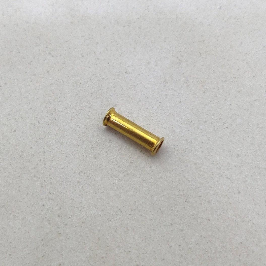 18k Solid Yellow Gold Tube Spacer Beads 8MM Sold as 2 Pcs - Kanika Creations