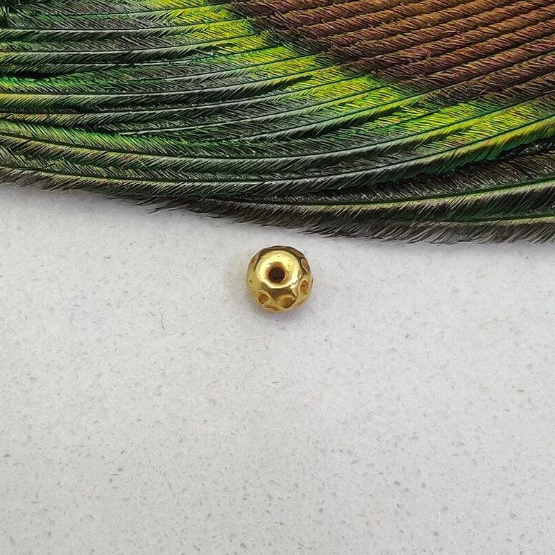18 karat Pure Solid Yellow Gold Spacer Ball Beads Sold as 4pcs - Kanika Creations