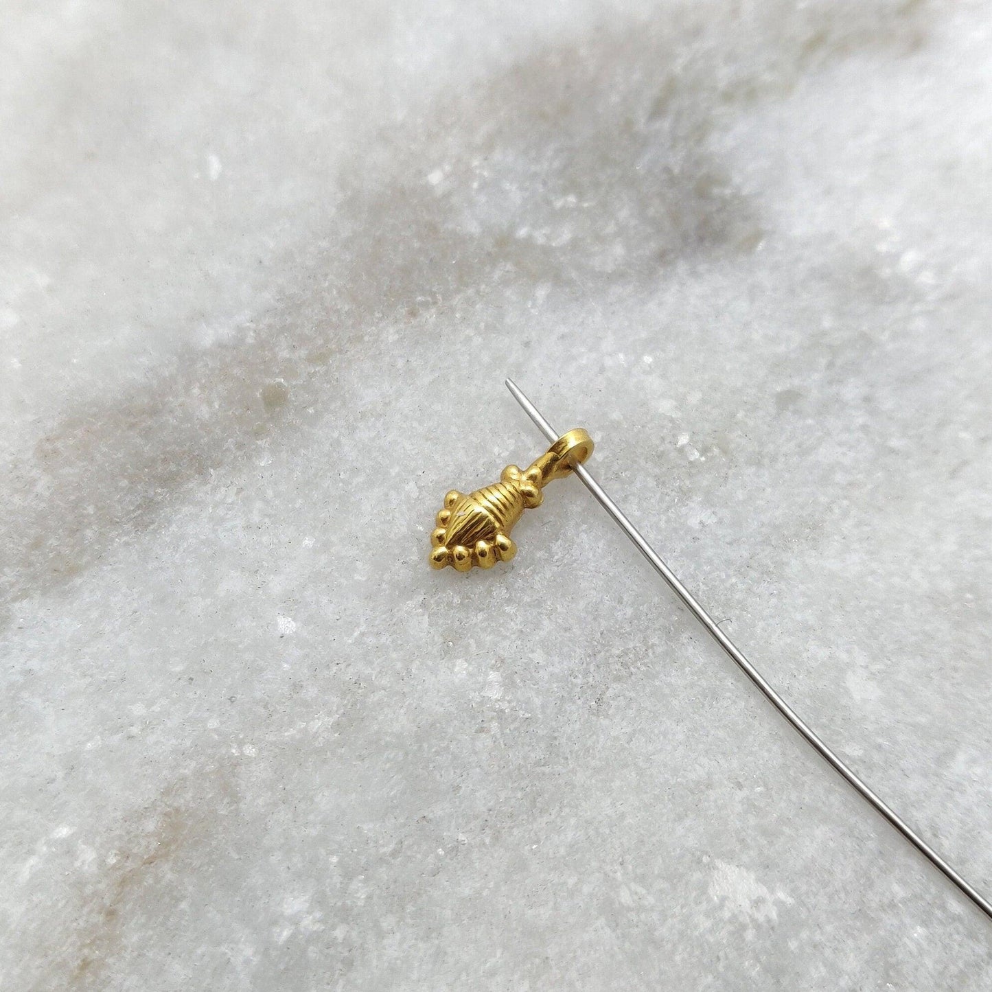 Solid 18K Gold Fancy Charm Jewelry Supplies - Kanika Creations