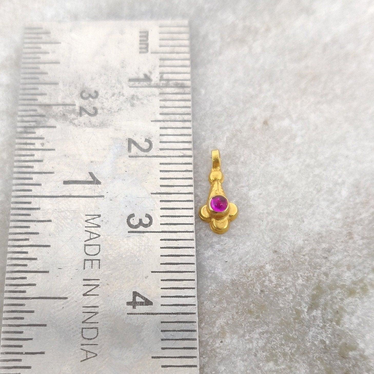 18k Solid Yellow Gold Fancy Charm Pendant - Kanika Creations