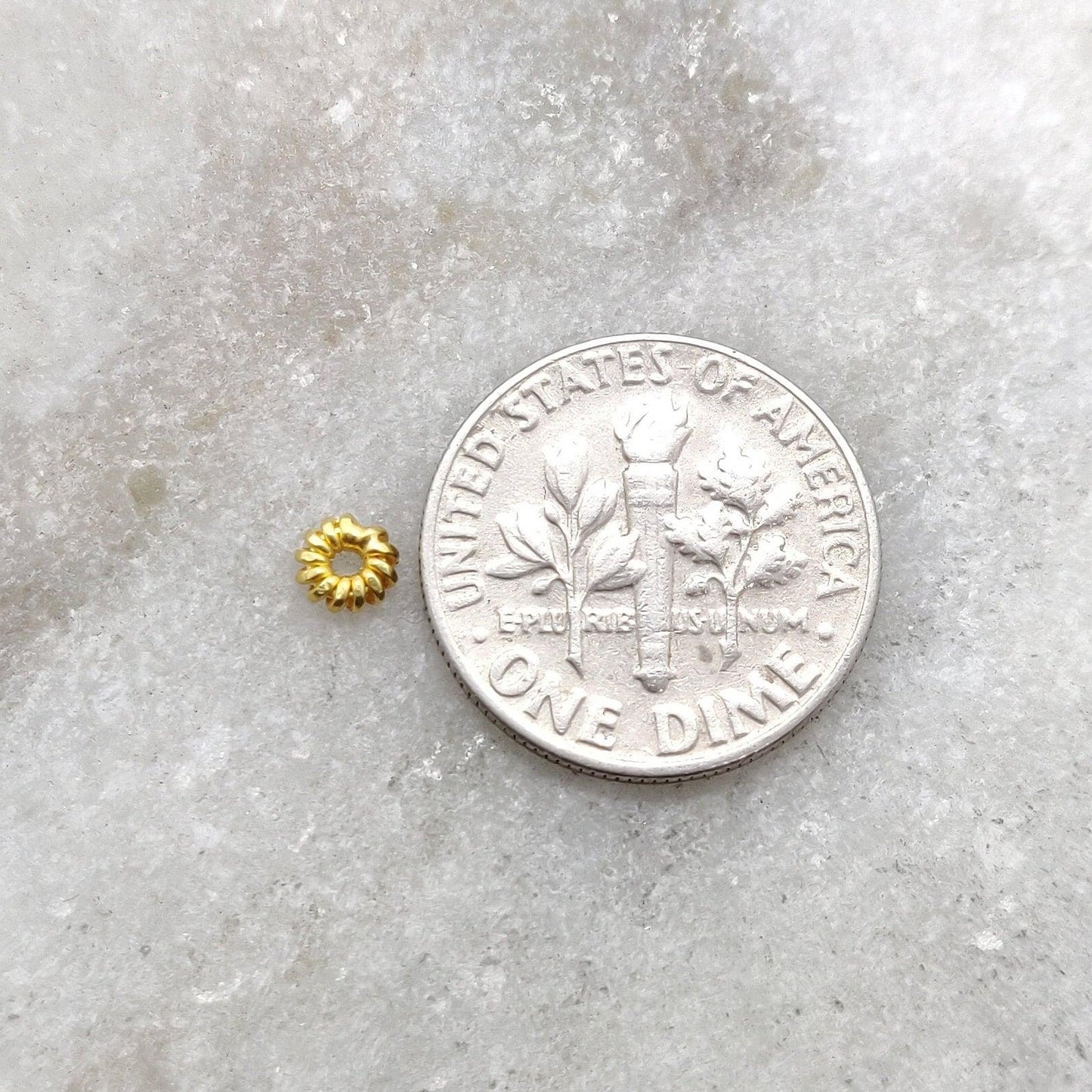 4mm 18k Yellow Gold Wheel Spacer DIY Craft Sold as 2 Pcs - Kanika Creations