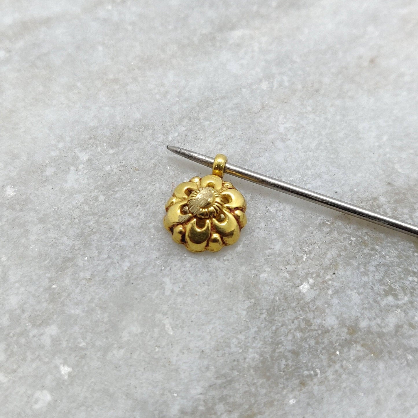 18k Yellow Gold Fancy Beading Charm - Kanika Creations