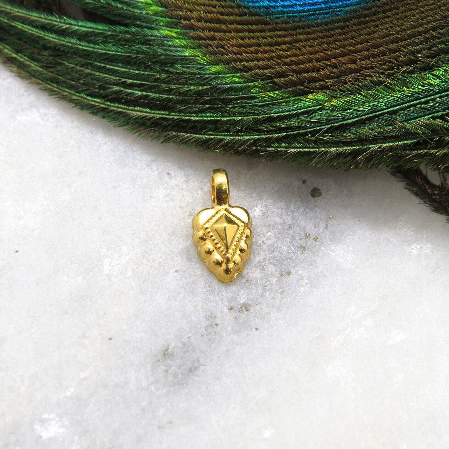 18k Gold Fancy Charm Pendant DIY Necklace Jewelry 10mm - Kanika Creations