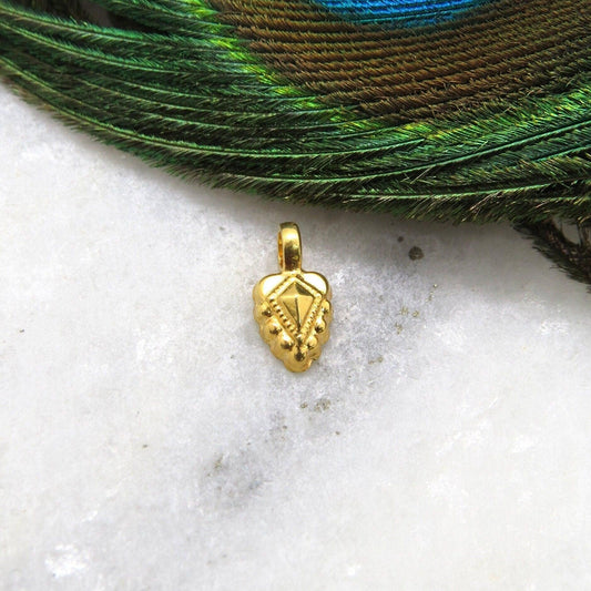18k Gold Fancy Charm Pendant DIY Necklace Jewelry 10mm - Kanika Creations