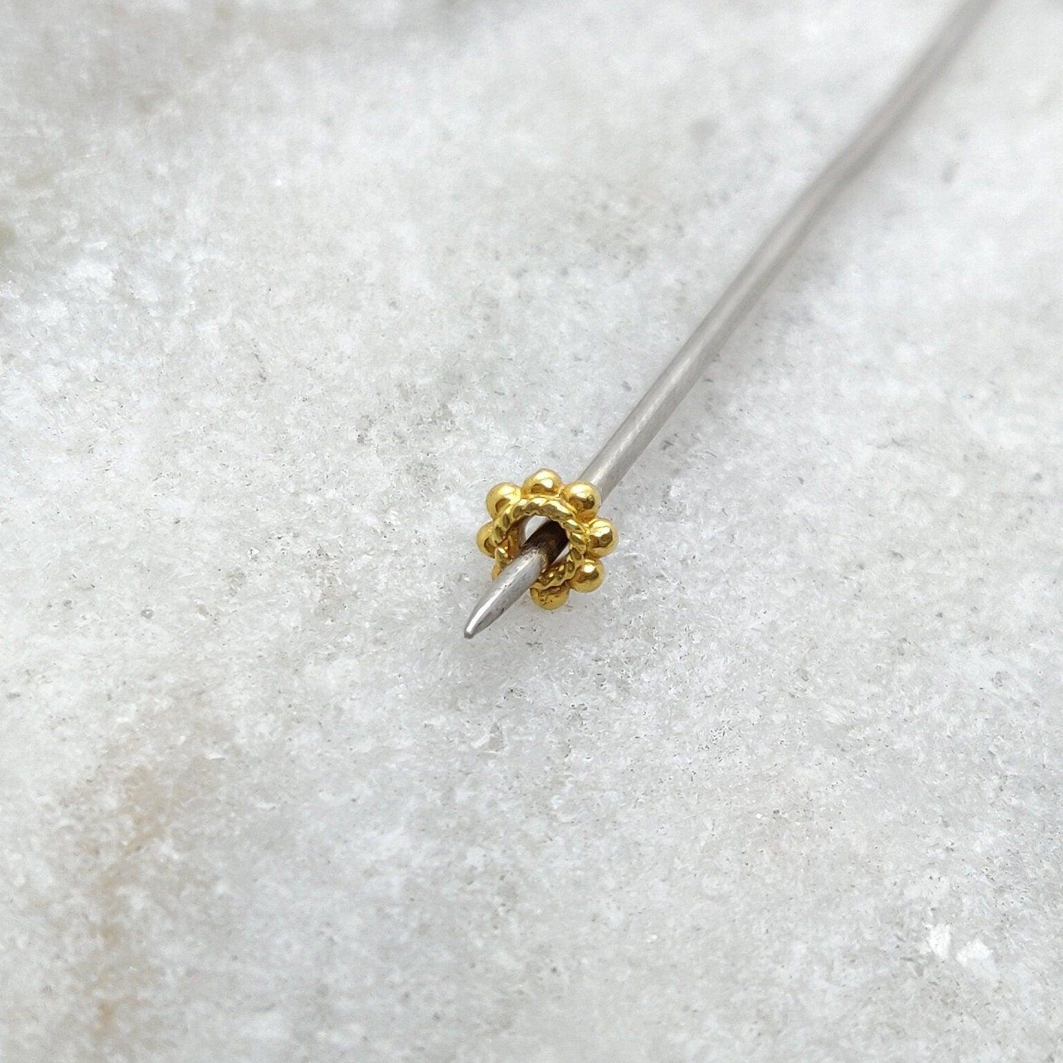 18k Yellow Gold Round Wheel Spacer Beads Finding 4mm - Kanika Creations