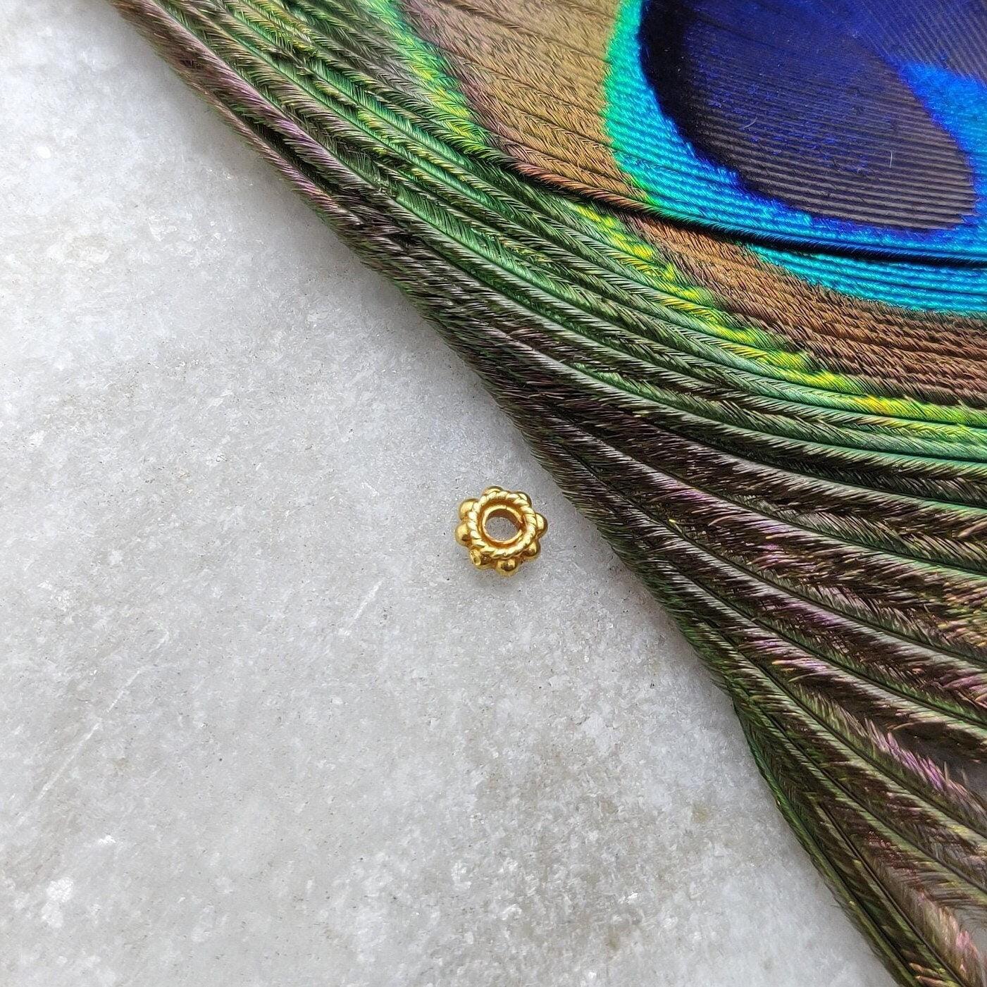 18k Yellow Gold Roundel Wheel Spacer Finding Craft - Kanika Creations
