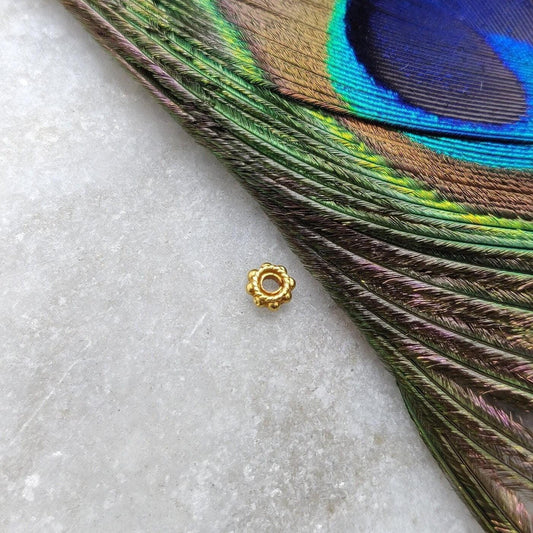 18k Yellow Gold Roundel Wheel Spacer Finding Craft - Kanika Creations