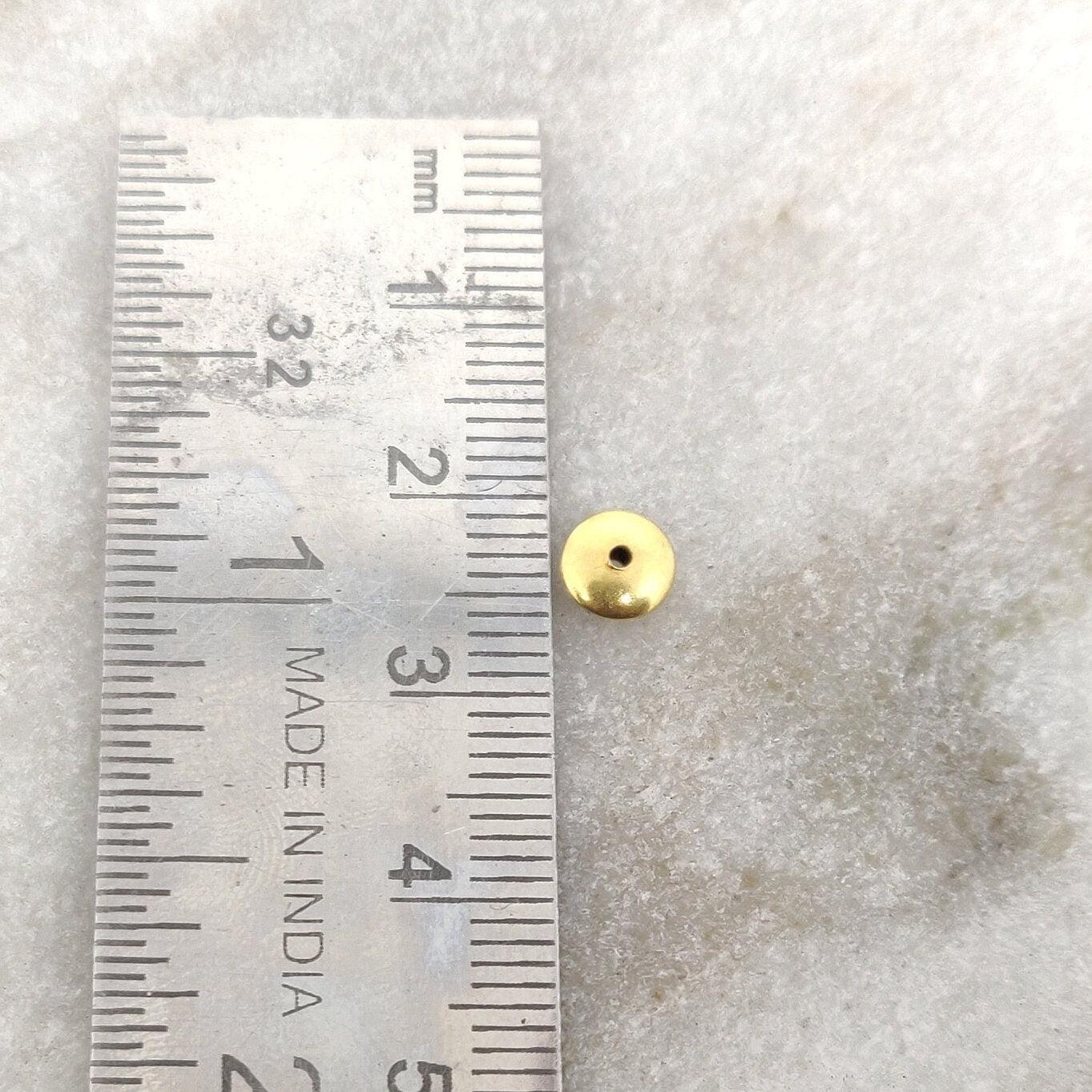 18k Yellow Gold Wheel Spacer Beads 2x6mm - Kanika Creations