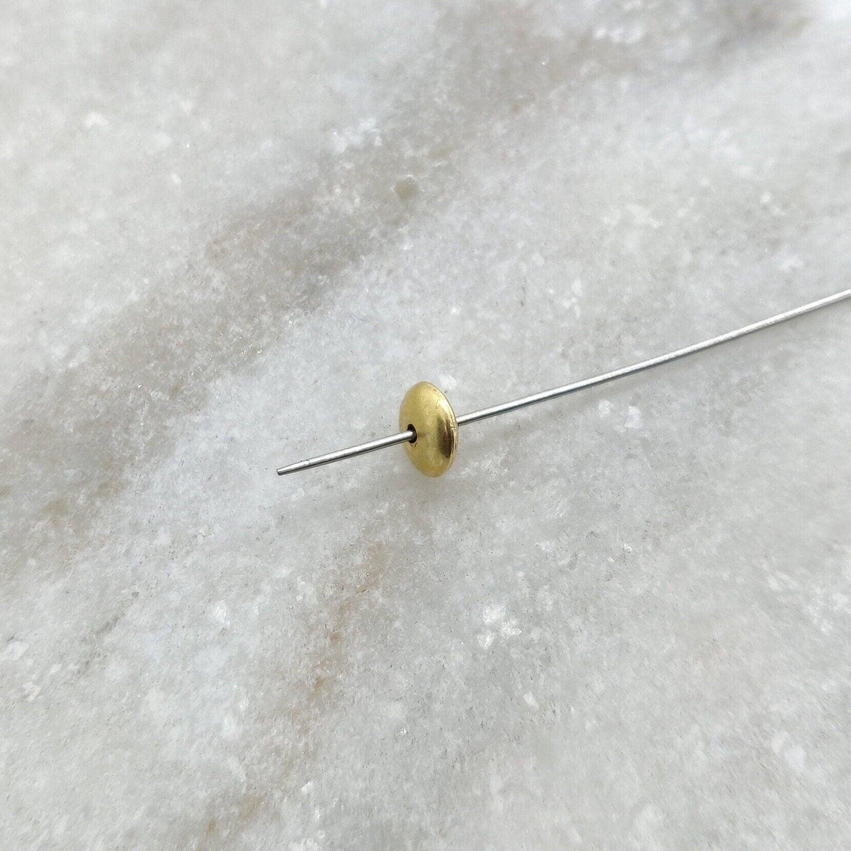 18k Yellow Gold Wheel Spacer Beads 2x6mm - Kanika Creations