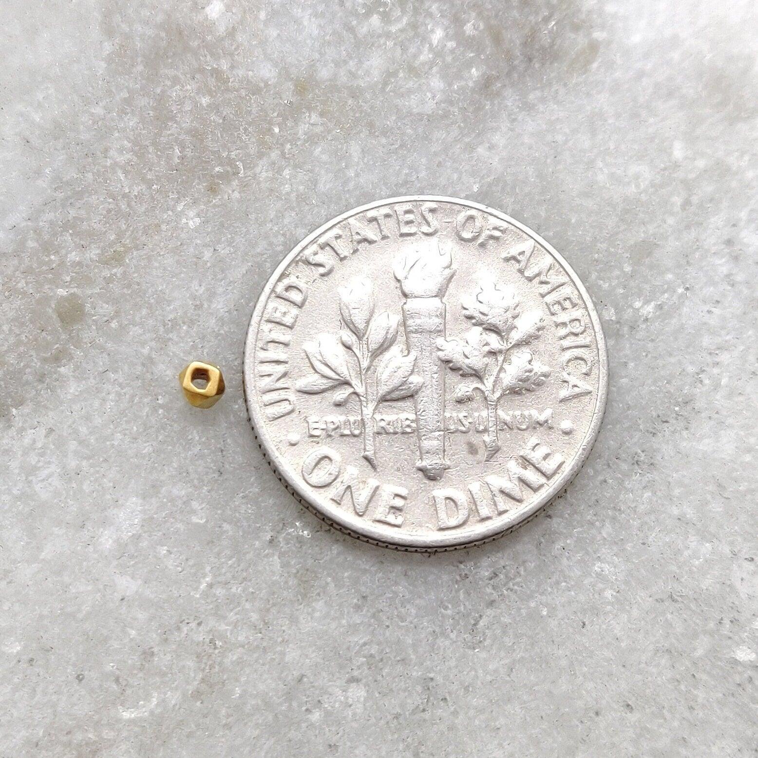 2MM 18K Gold Bead Finding components Sold By 4Pcs - Kanika Creations