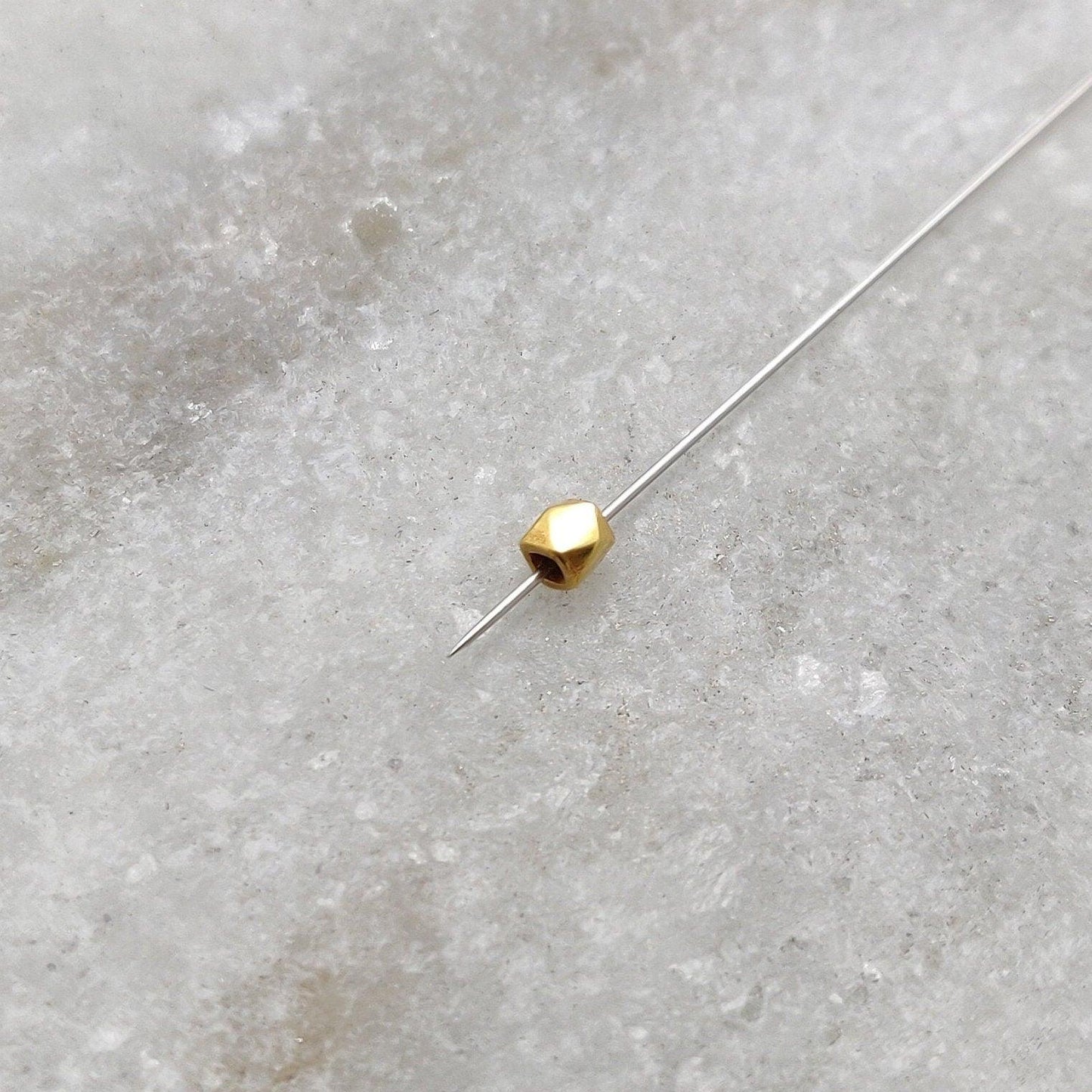 2MM 18K Gold Bead Finding components Sold By 4Pcs - Kanika Creations
