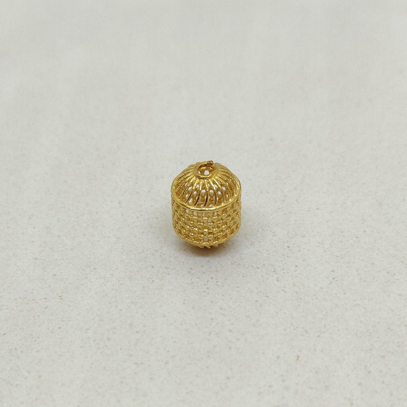 8x10 mm 18k Yellow Gold Fancy Tube Mesh Beads - Kanika Creations