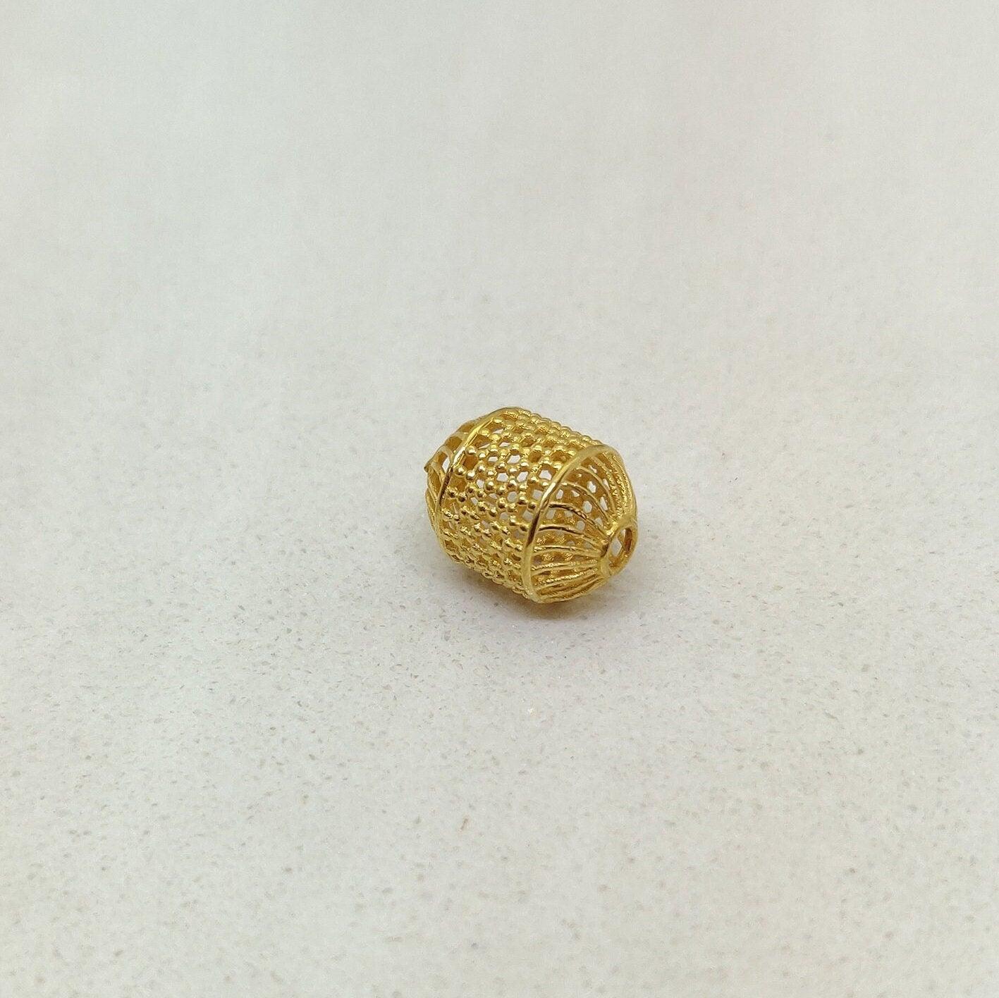 8x10 mm 18k Yellow Gold Fancy Tube Mesh Beads - Kanika Creations