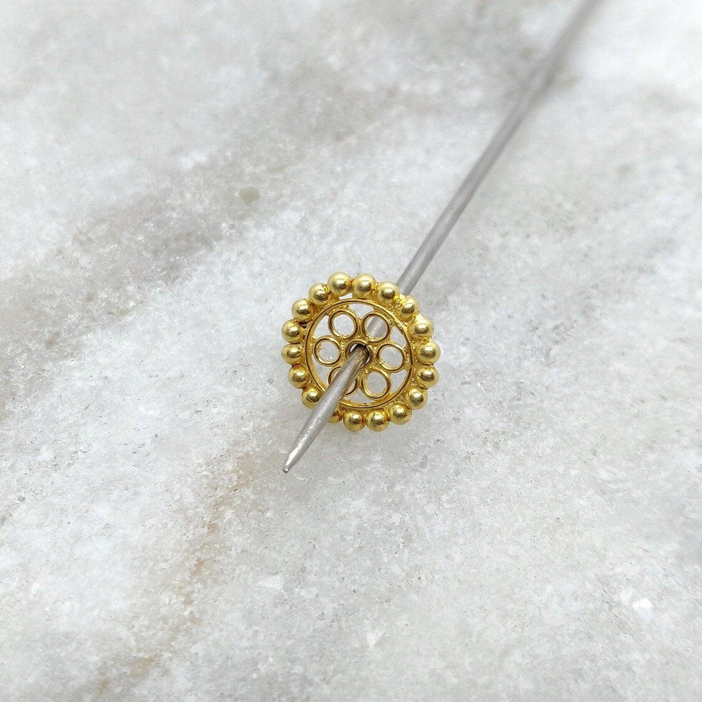 18k Yellow Gold Wheel Spacer DIY Craft Findings - Kanika Creations