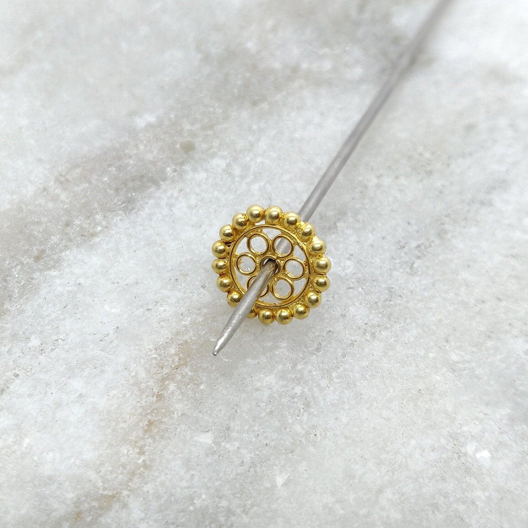 18k Yellow Gold Wheel Spacer DIY Craft Findings - Kanika Creations