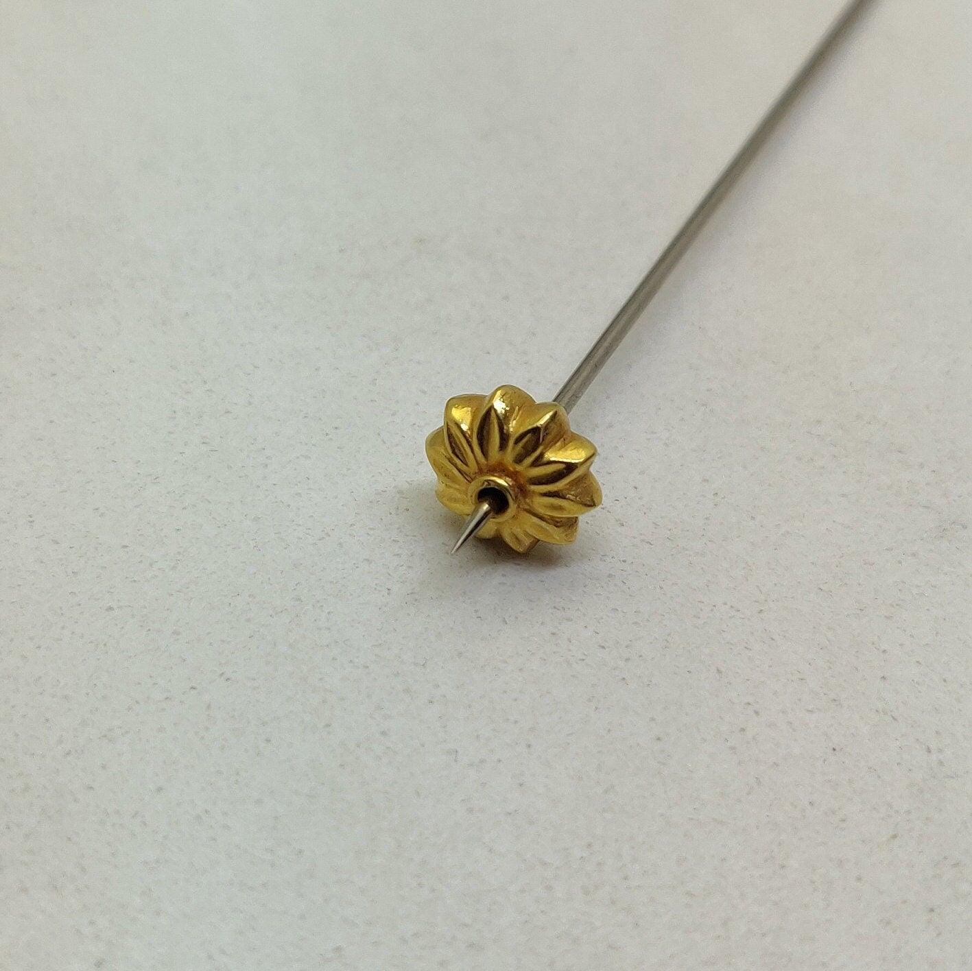 18k Yellow Gold Sun Shape Spacer Bead Finding 9mm - Kanika Creations