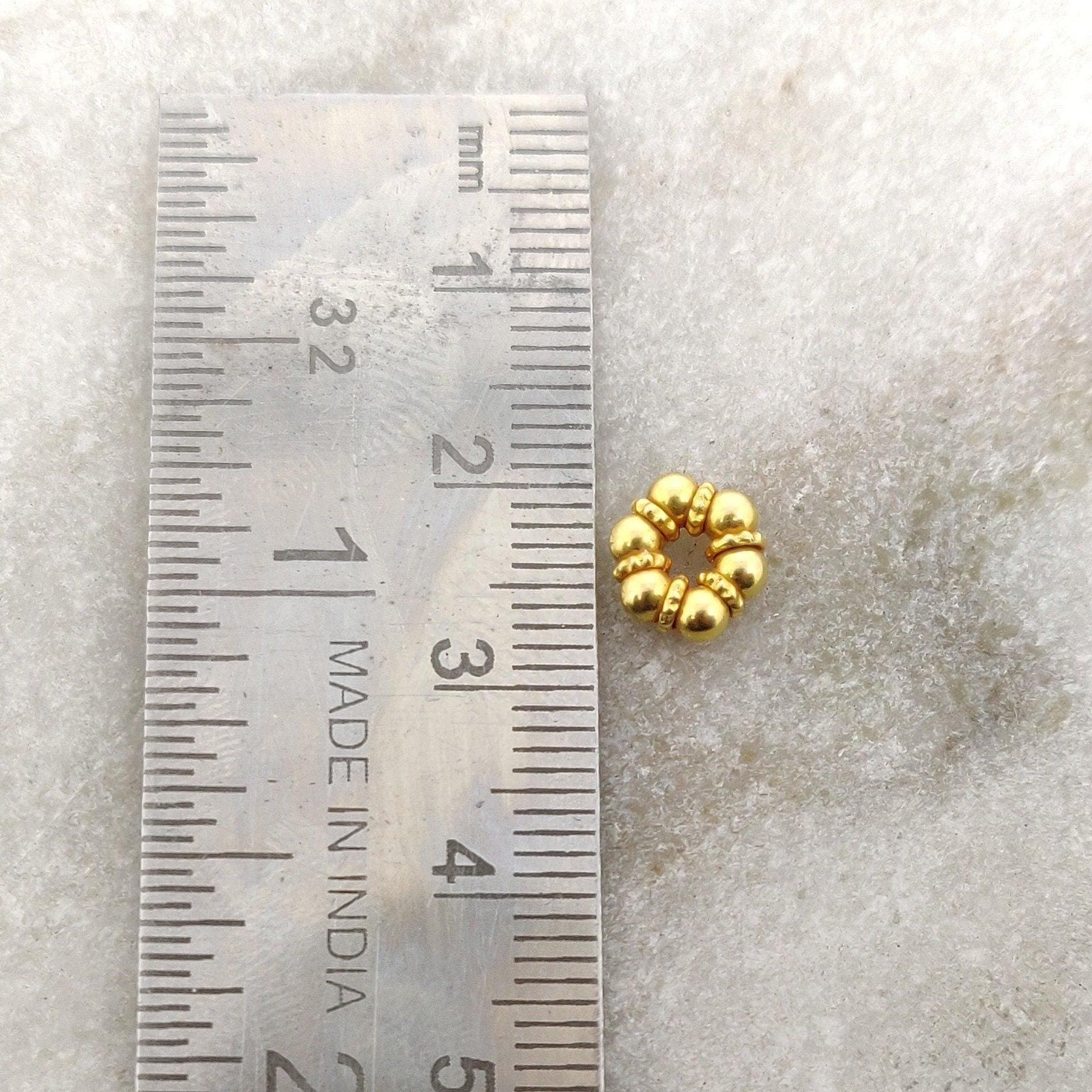 18k Yellow Gold Wheel Spacer Beads Jewelry Finding Craft 7mm - Kanika Creations