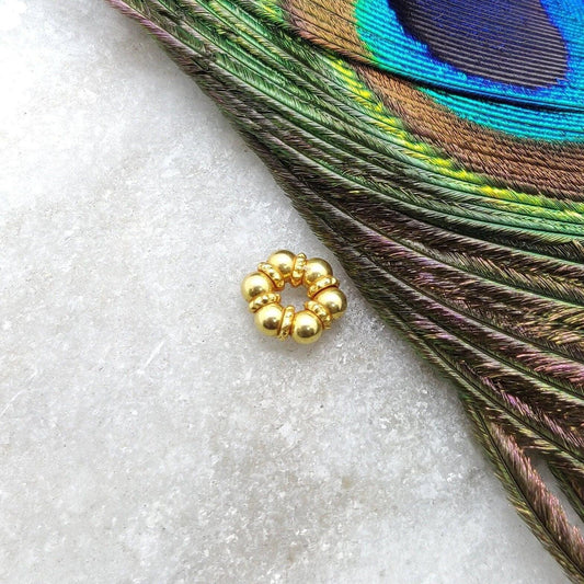 18k Yellow Gold Wheel Spacer Beads Jewelry Finding Craft 7mm - Kanika Creations