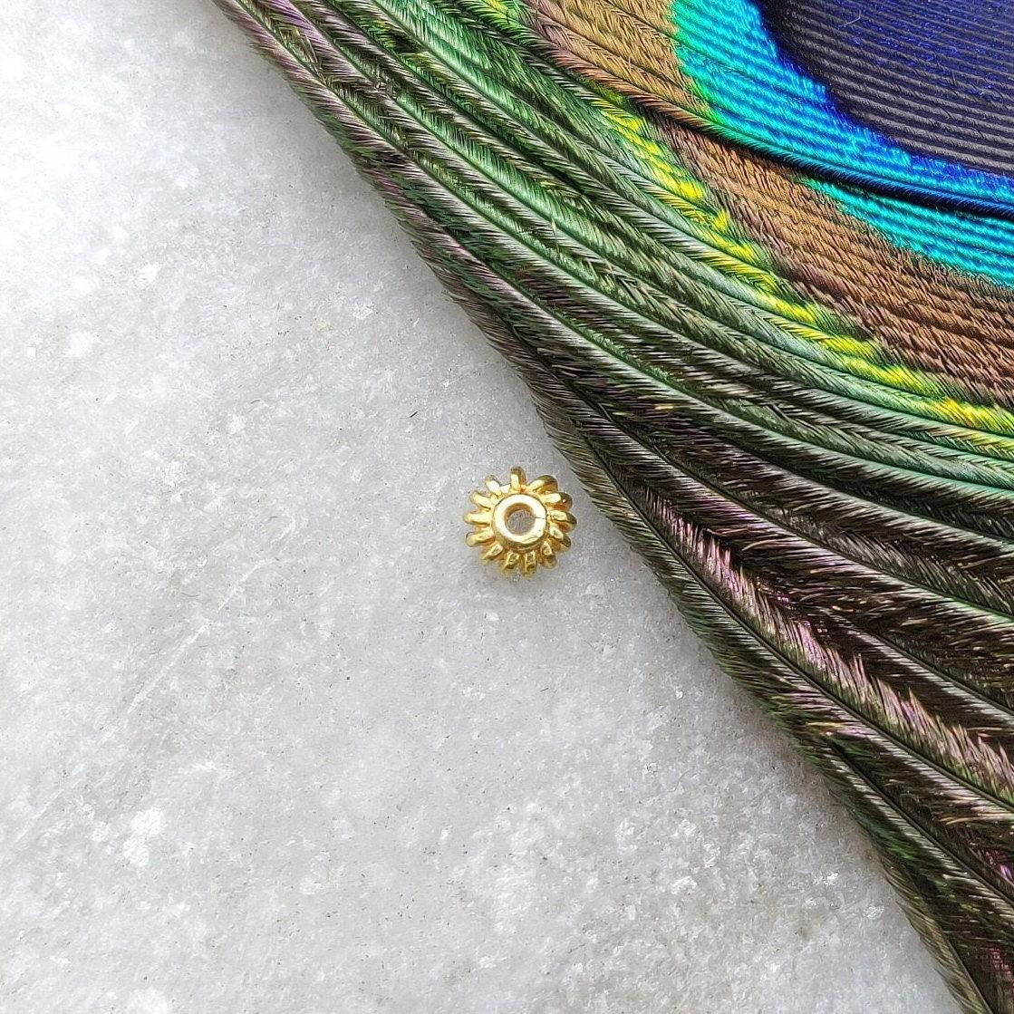 18k Solid Gold Bead Wheel Spacer Sold as 2 pcs - Kanika Creations