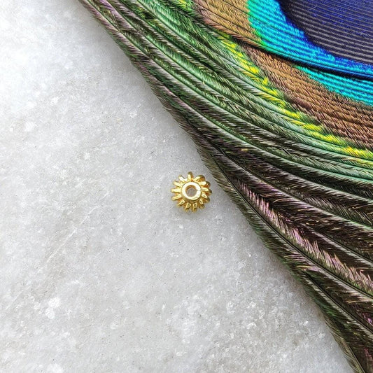18k Solid Gold Bead Wheel Spacer Sold as 2 pcs - Kanika Creations