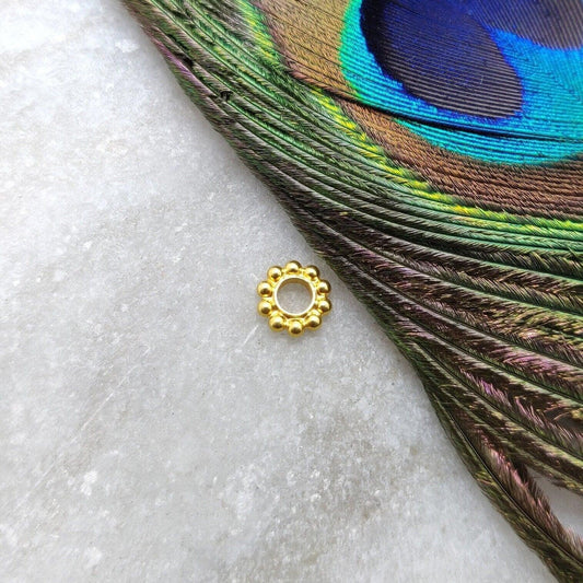 18k Solid Yellow Gold Round Spacer Beads Finding 7mm - Kanika Creations